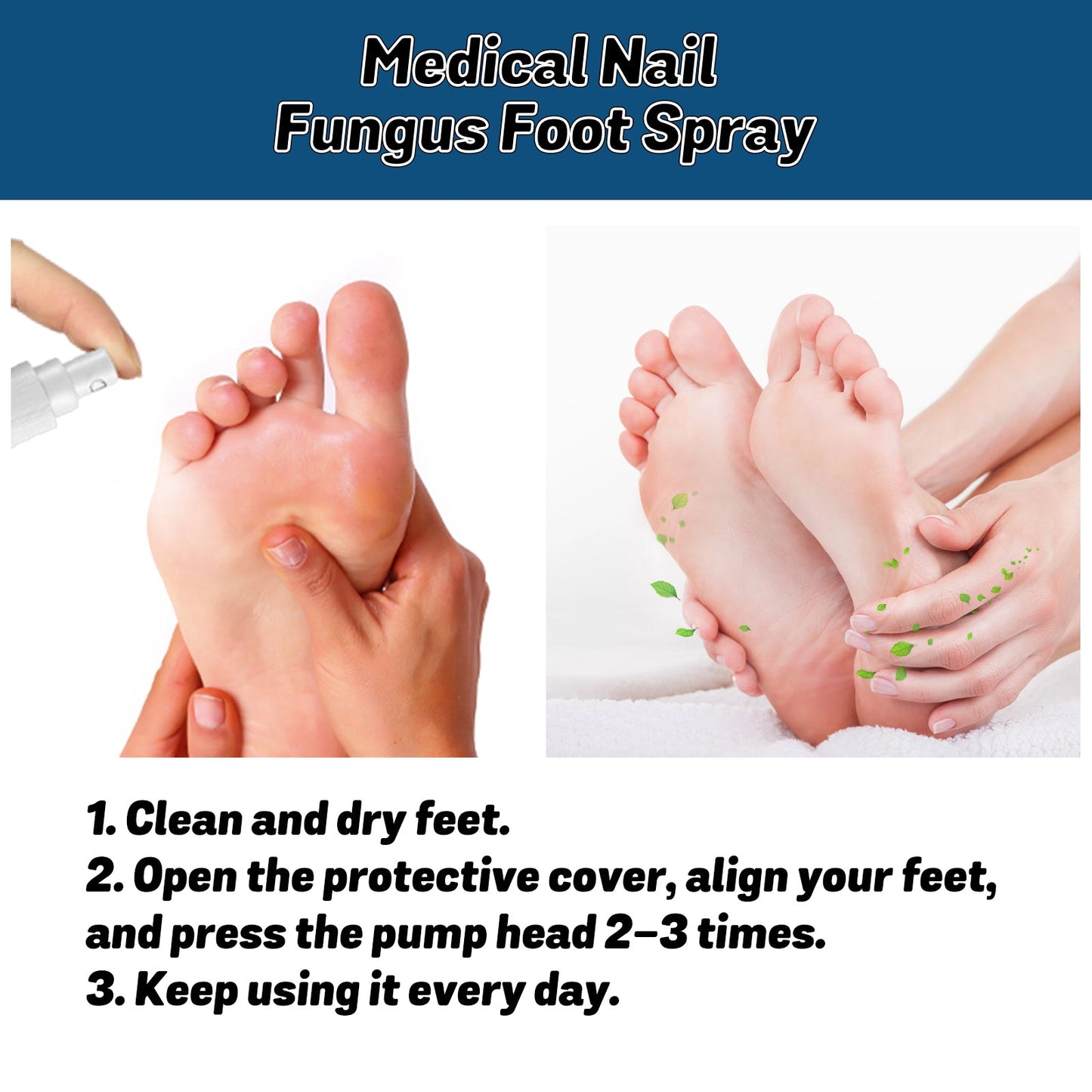 Medical Nail Fungus Foot Spray, Repair Thickening Gray Nail Rot Foot Moisturizing And Cleansing Armor - Korvel