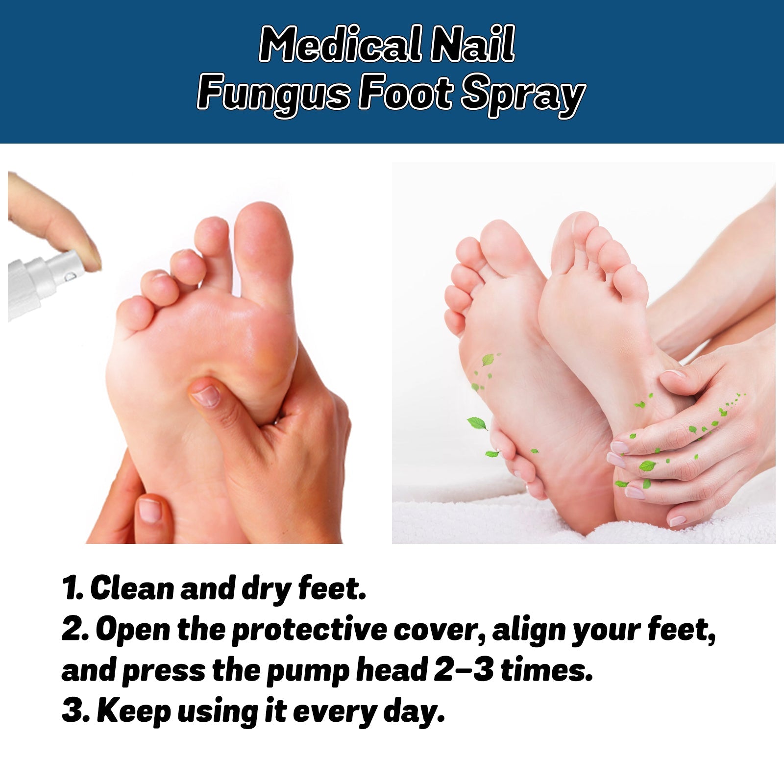 Medical Nail Fungus Foot Spray, Repair Thickening Gray Nail Rot Foot Moisturizing And Cleansing Armor - Korvel