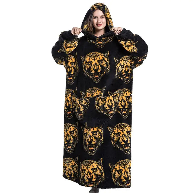 Oversized Long Blanket Hoodie for Cozy Comfort