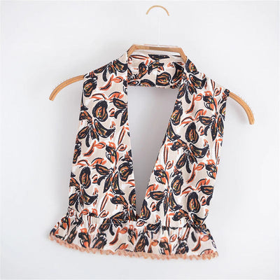Elegant Strapless Top with Floral Print and Wide-Leg Pants Set - Korvel