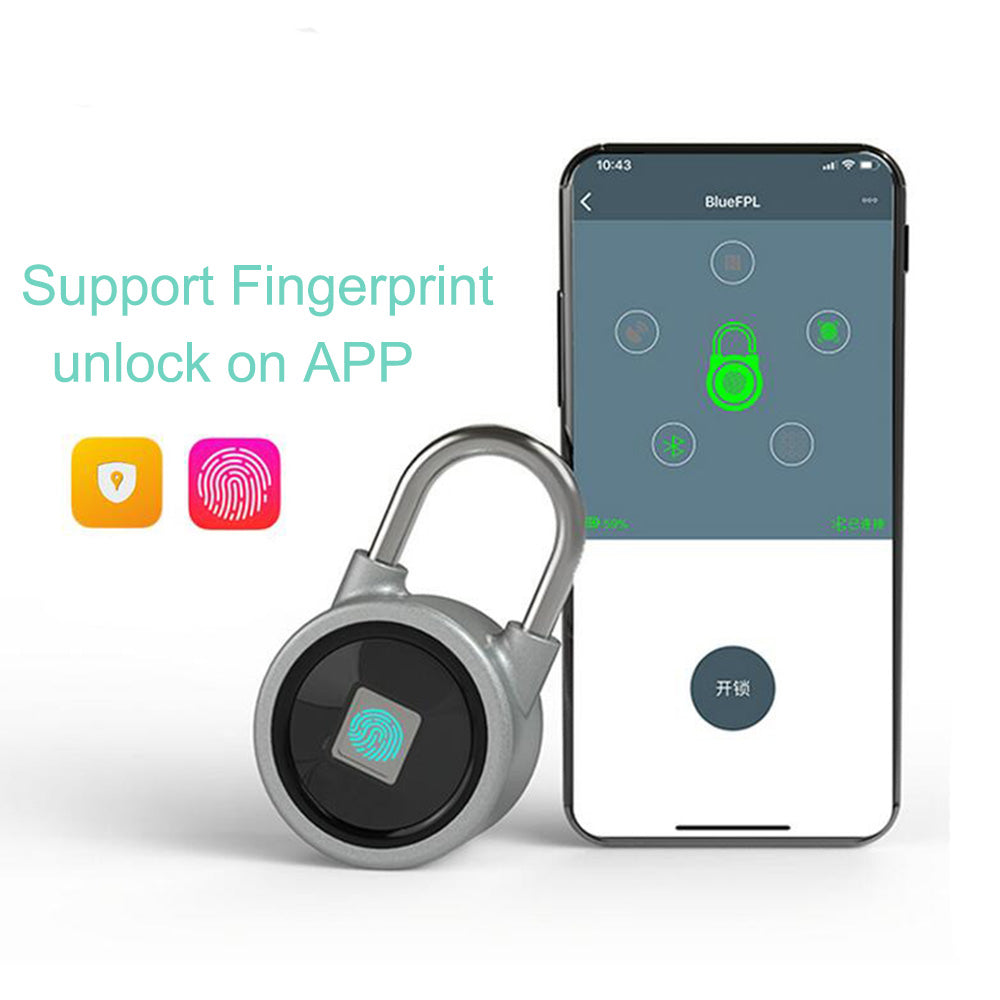 Fingerprint Smart Keyless Lock Waterproof APP Button Password Unlock Anti-Theft Padlock Door Lock - Korvel
