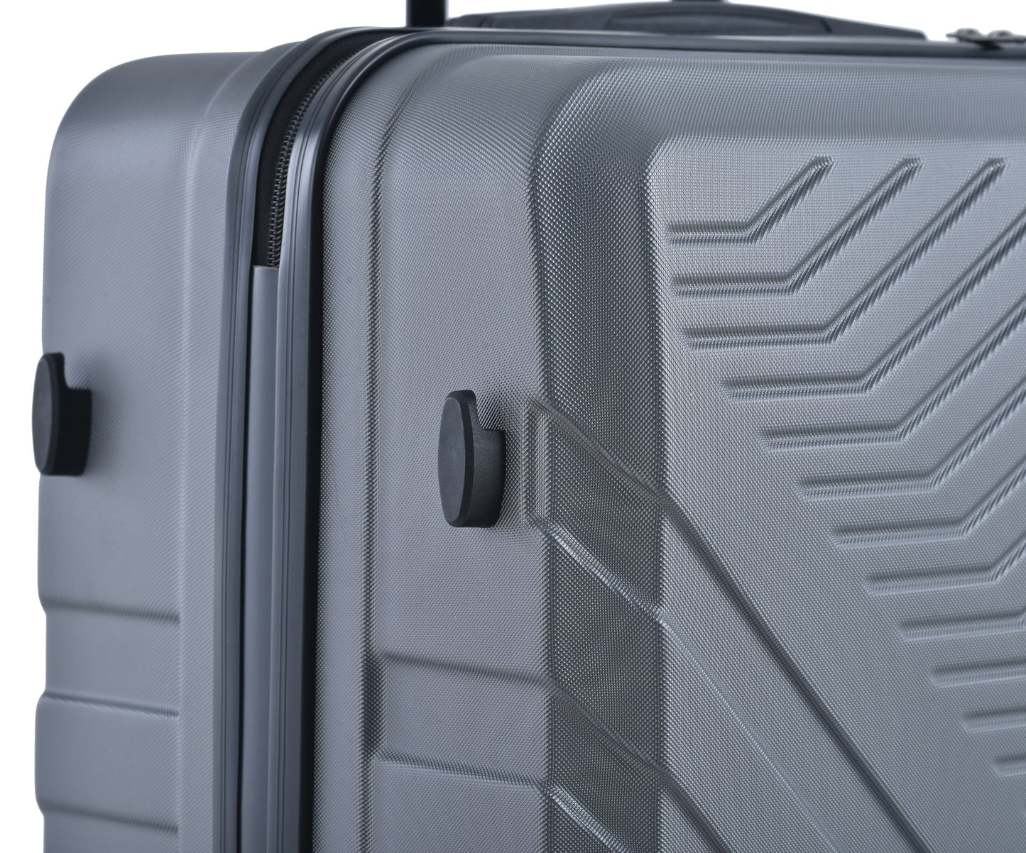 3 Piece Luggage Sets ABS Lightweight Suitcase with Two Hooks, Spinner Wheels, TSA Lock, (20/24/28) Gray - Korvel