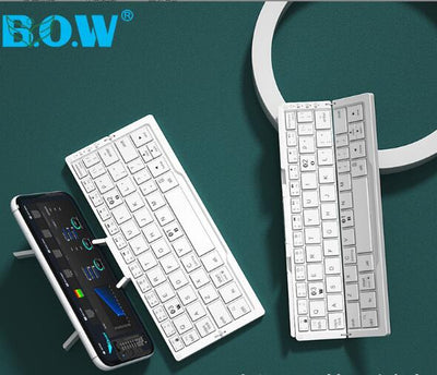 Mini Folding Keyboard Wireless Bluetooth-compatible Keyboard Foldable Keypad For Laptop Windows Android Tablet ipad Phone - Korvel