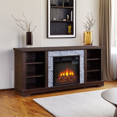 Cherry Colored 18" Fireplace Entertainment Console