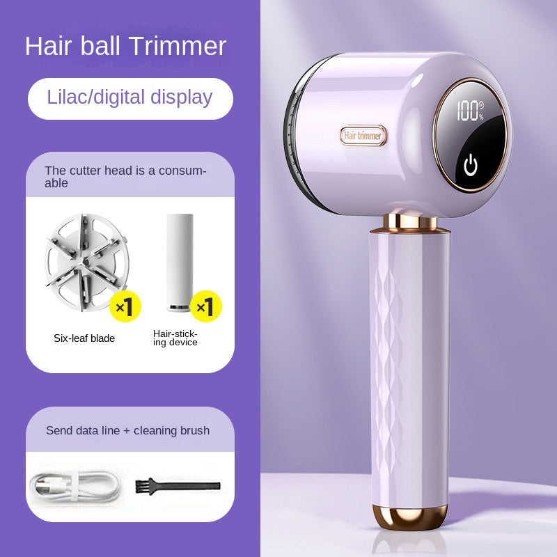 Fuzz Trimmer with Digital Display for Home Use, Rechargeable Sweater Defuzzer and Hair Remover 2-in-1 - Korvel