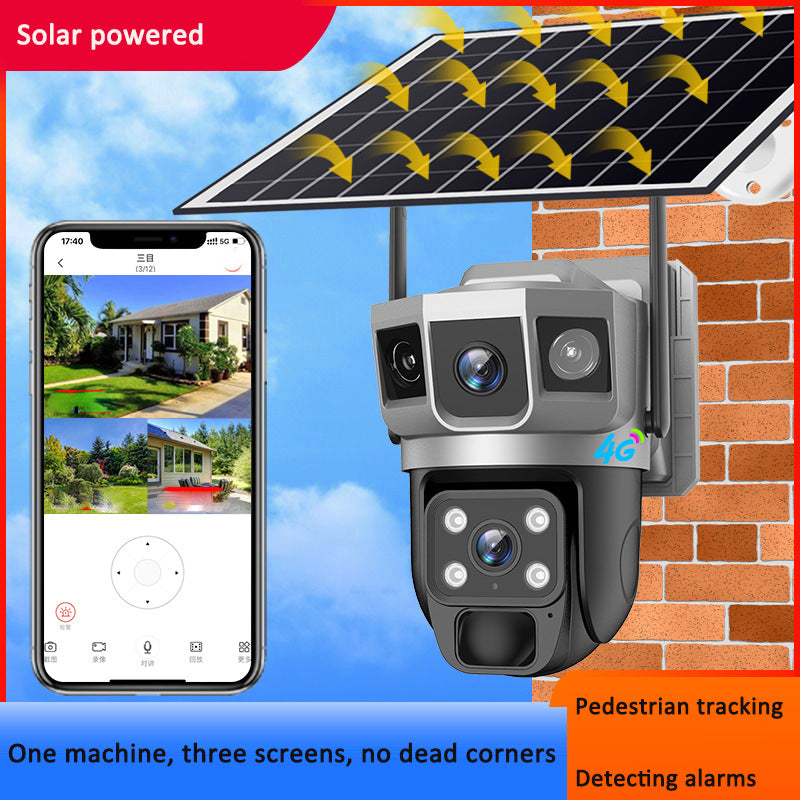 V380PRO-9 Solar powered WiFi Outdoor Waterproof Ball Machine HD Monitoring Camera Remote Uninterrupted Power - Korvel