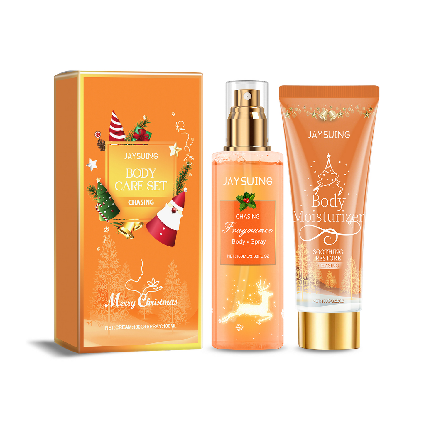 Christmas Perfumed Body Care Set, Deodorant Spray Body Lotion For Lasting Holiday Party Scent - Korvel