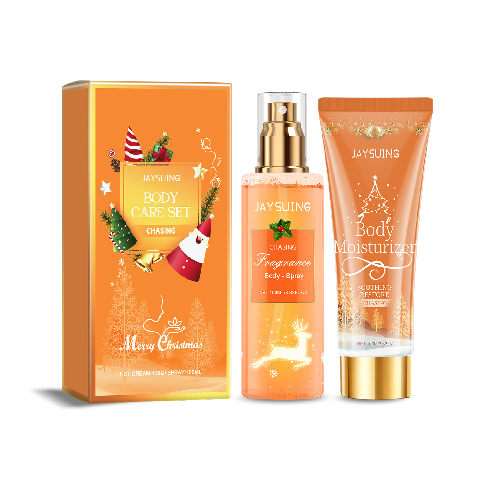 Christmas Perfumed Body Care Set, Deodorant Spray Body Lotion For Lasting Holiday Party Scent - Korvel