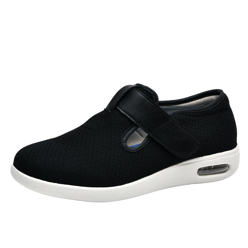 Summer and autumn styles with added fat and widened elderly shoes healthy walking and casual shoes for women easy to put on and take off adjustable shoes - Korvel