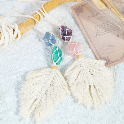 Handmade Amethyst Dreamcatcher Pendant for Home Decor
