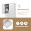 Tall and Wide Storage Cabinet with Doors for Bathroom/Office, Three Drawers, White - Korvel