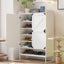Shoe Cabinet with Doors, 6-Tier Shoe Storage Cabinet with Adjustable Shelves, Wooden Shoes Rack Shoe Storage Organizer - Korvel