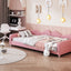 Twin size Upholstered Daybed, Sherpa Fabric Sofabed with Cloud-Shaped Backrest, No Box-spring Needed, Pink - Korvel