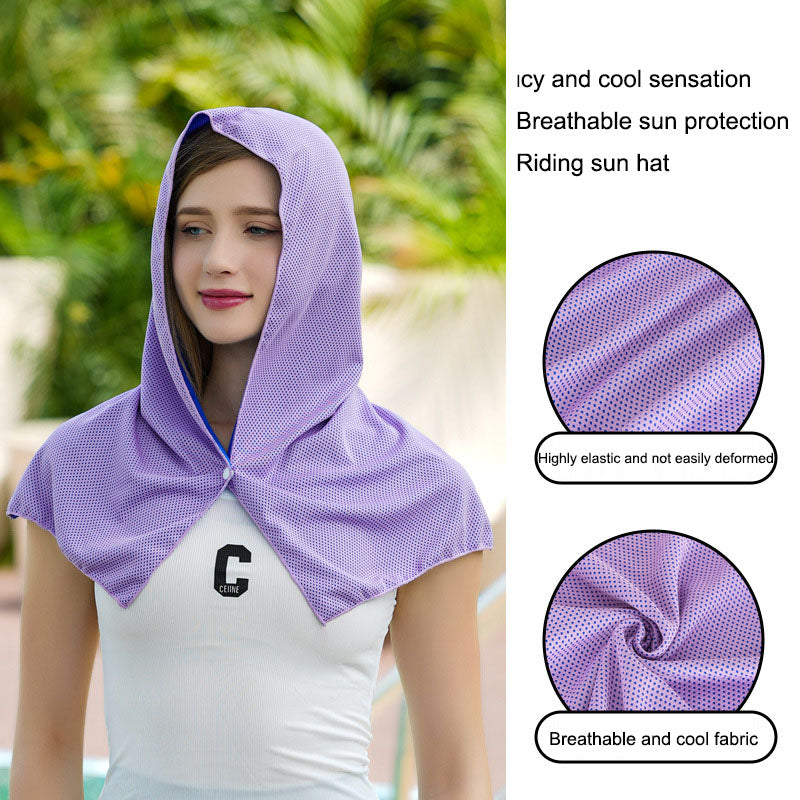 Multi functional cold and sun protection shawl, headscarf, towel, quick drying - Korvel