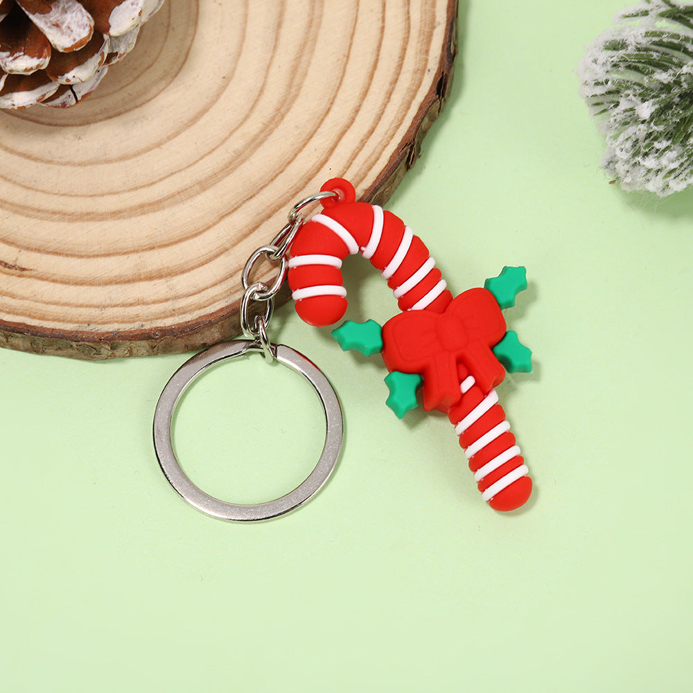 Christmas series keychains cute cartoon soft rubber dolls creative three-dimensional Santa Claus pendants small gifts - Korvel