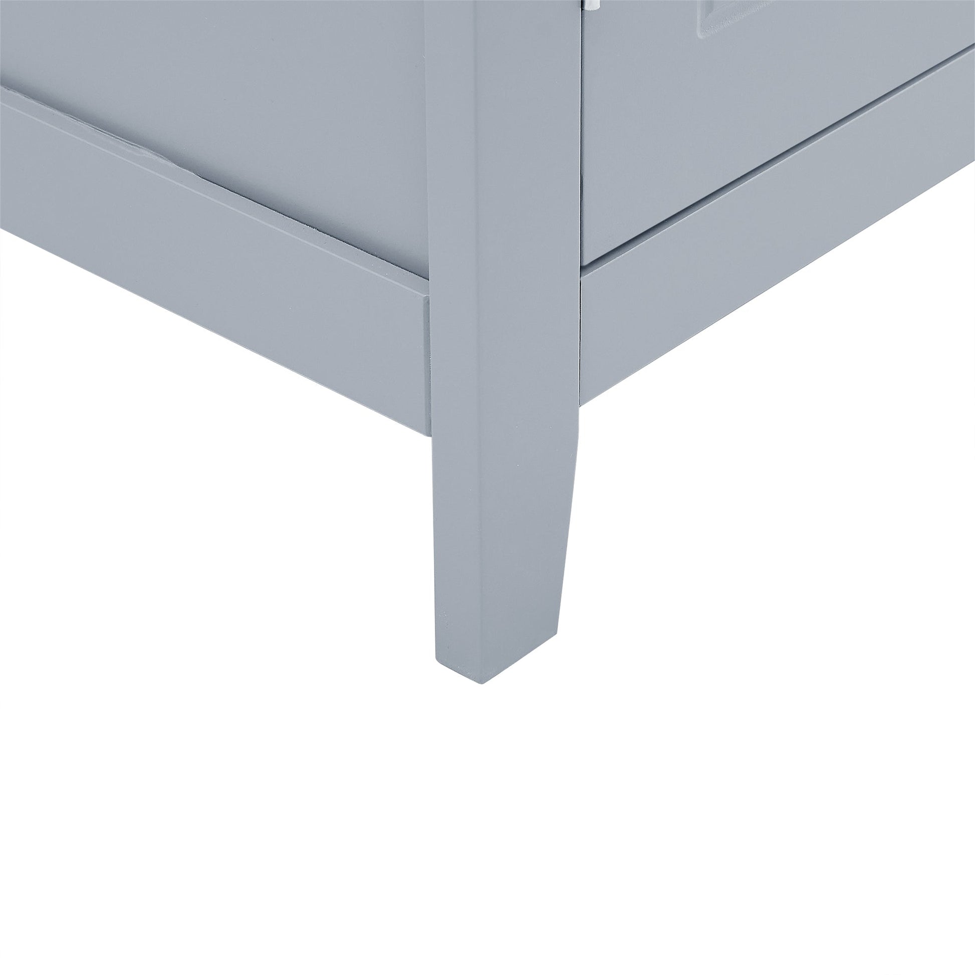 Bathroom floor storage cabinet, bathroom storage cabinet, 4-door independent cabinet, adjustable shelf, adaptive shelf, gray - Korvel