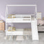 Twin Size Bunk House Bed with Slide and Ladder White - Korvel