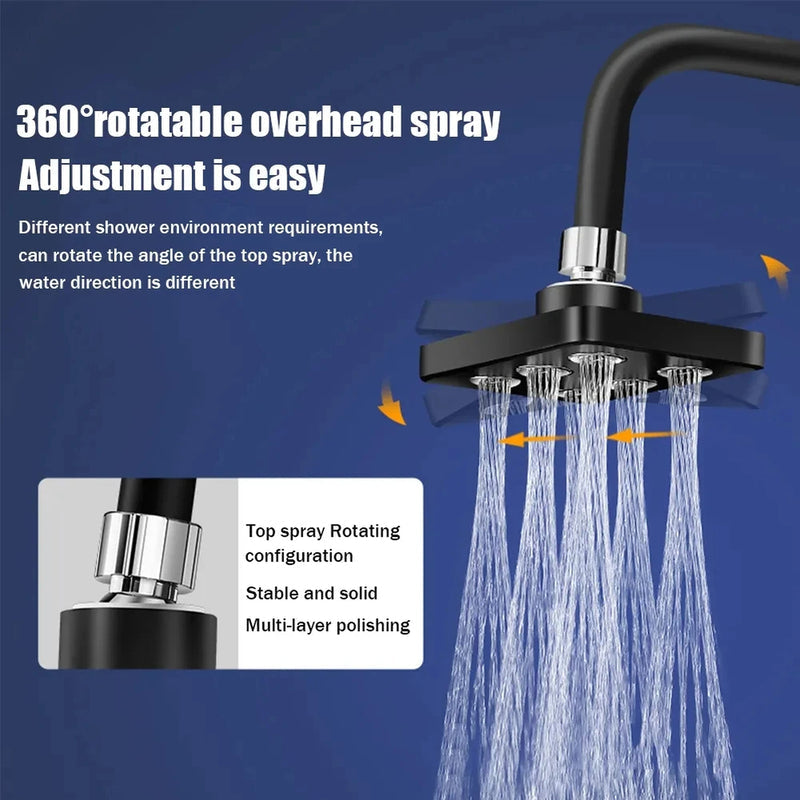 High Pressure Shower Head Water Saving Rainfall Showerhead 360 Degree Rotatable Filter Faucet Tap Shower Bathroom Accessories - Korvel