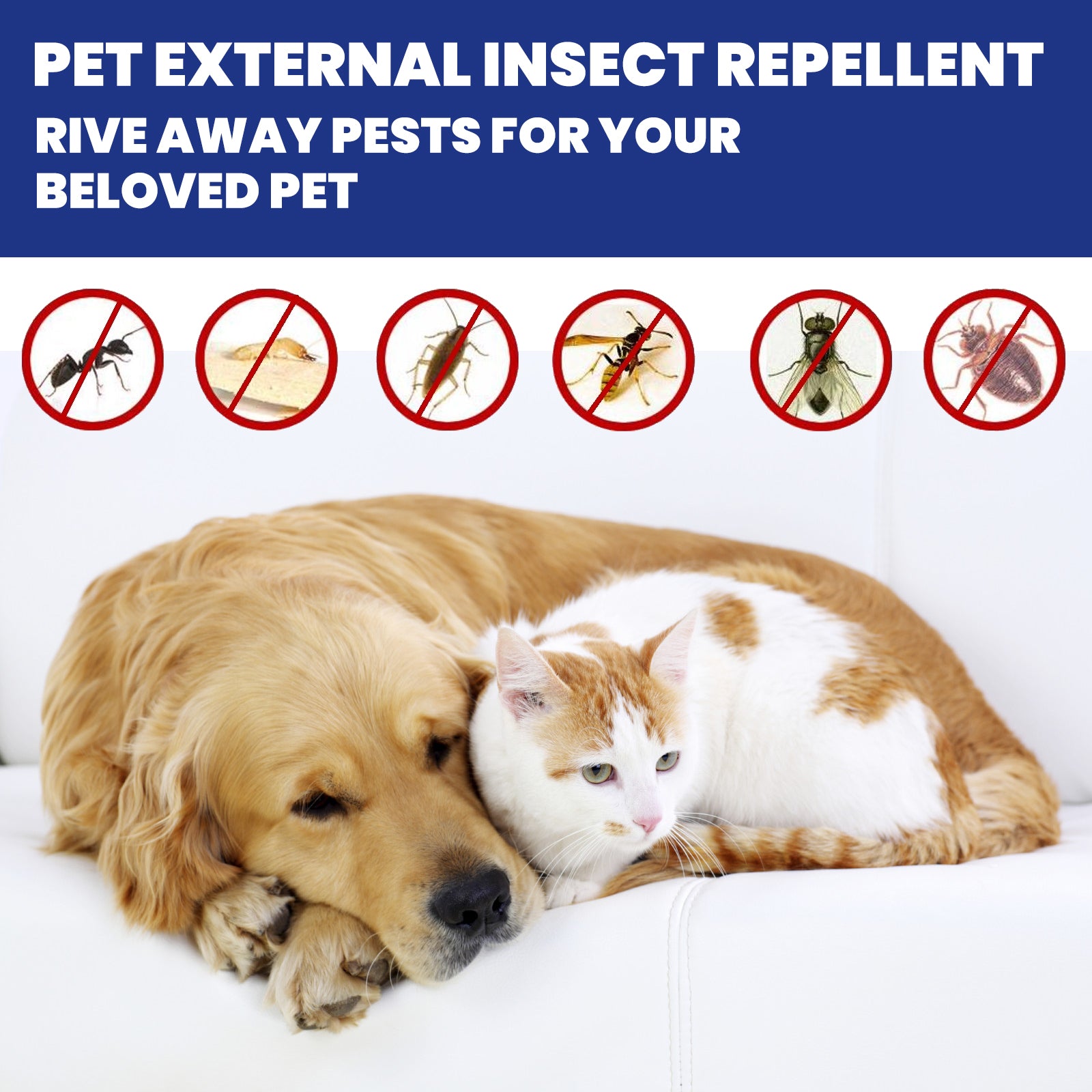 Pet Flea Spray, Cat And Dog Pet Skin Cleansing External Lice Tick Anti-Itch Spray - Korvel
