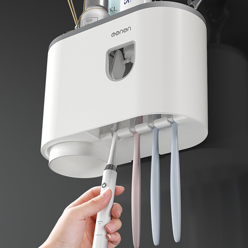 Automatic Toothpaste Squeezer & Toothbrush Holder Set