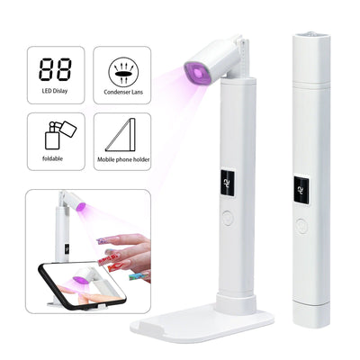Mini UV Nail Lamp Dryer Machine Portable USB Rechargeable LED Nail Quick Drying Light Handheld Manicure Lamp For Gel Varnish - Korvel