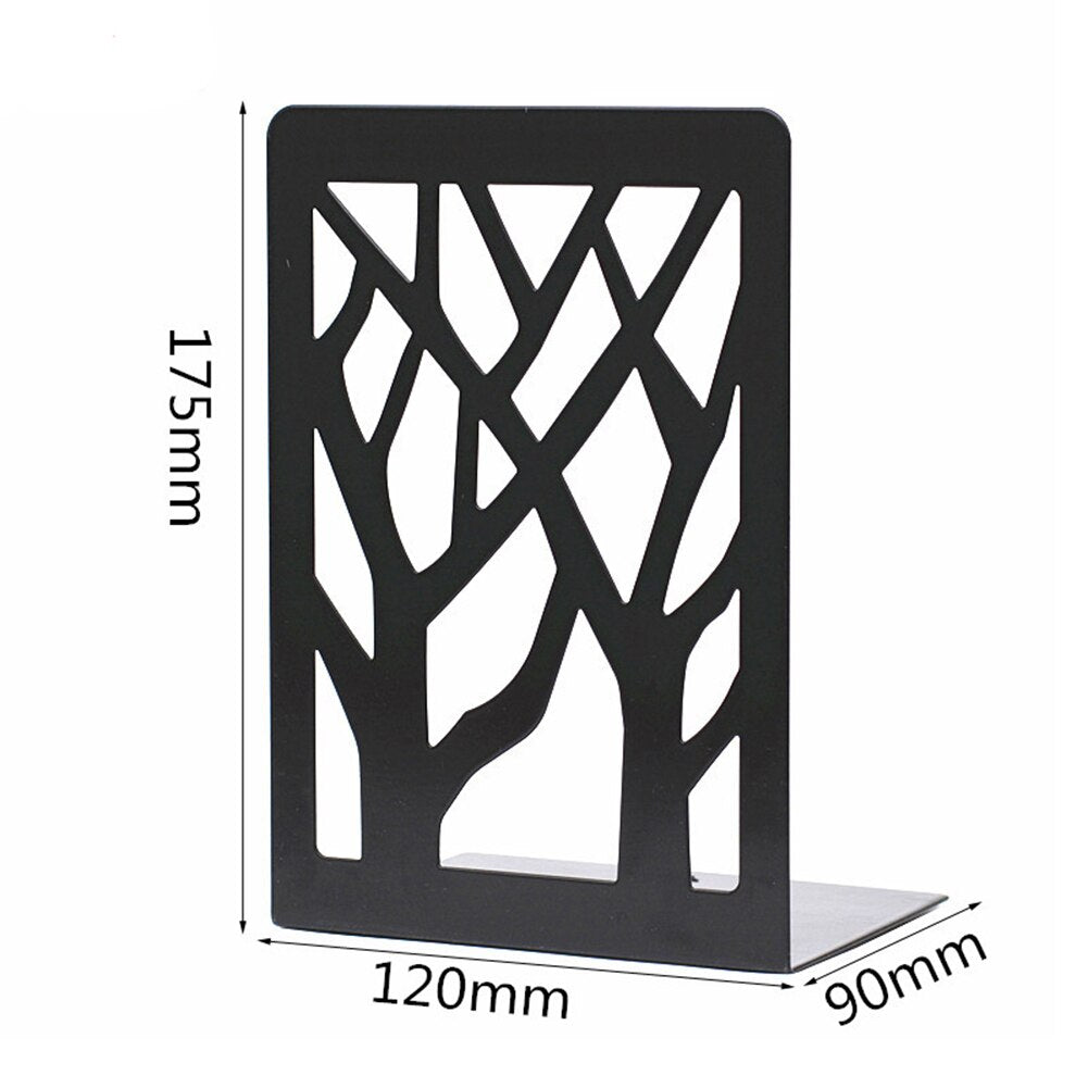 1 Pair Metal Fashion Bookends Bookends for Shelves Metal Bookend Supports for Shelves and Desk - Korvel