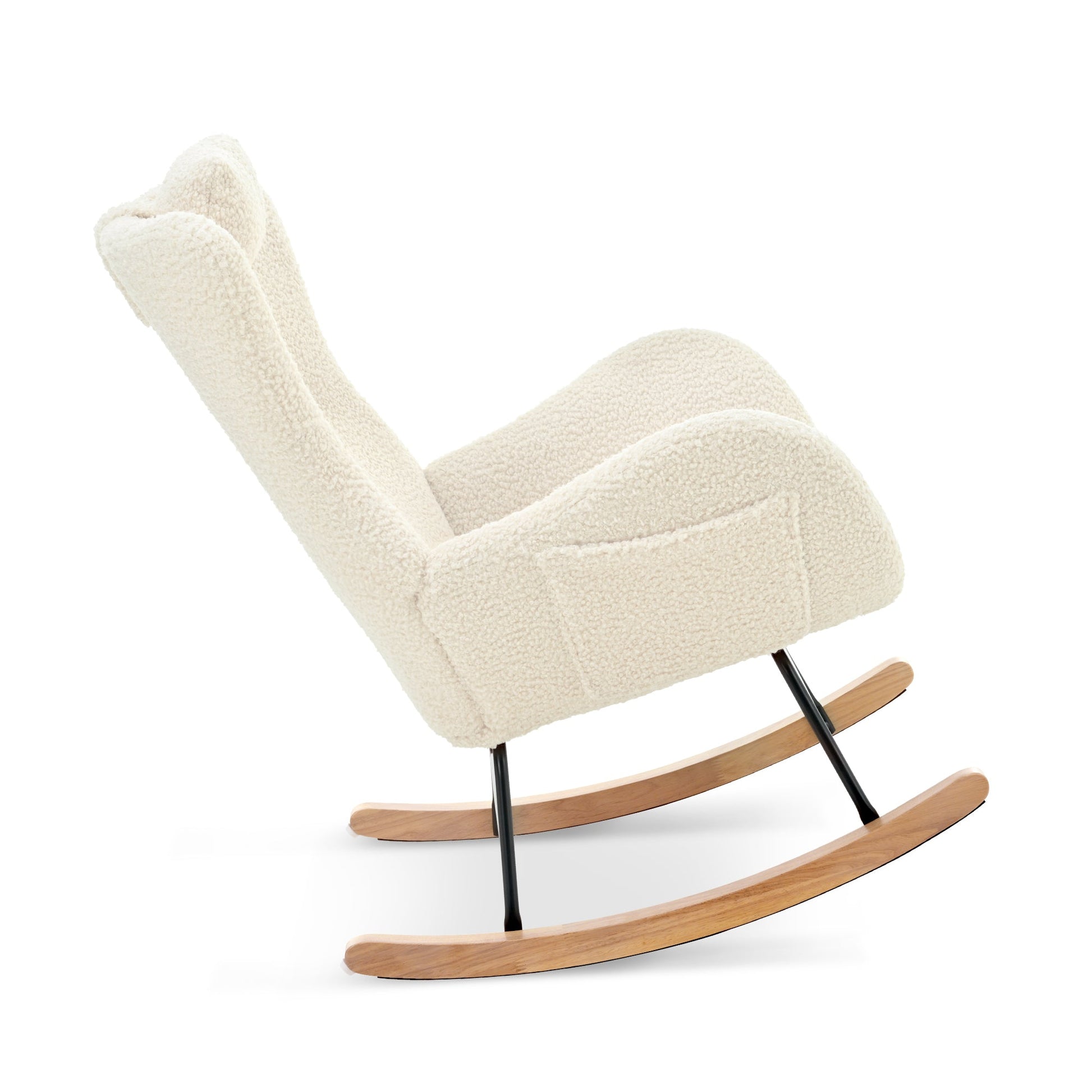 Rocking Chair - with rubber leg and cashmere fabric suitable for living room and bedroom - Korvel
