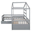 Twin Size House Platform Bed with Three Storage Drawers Gray - Korvel