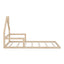 Natural Twin Size Wood Floor Bed with House Headboard