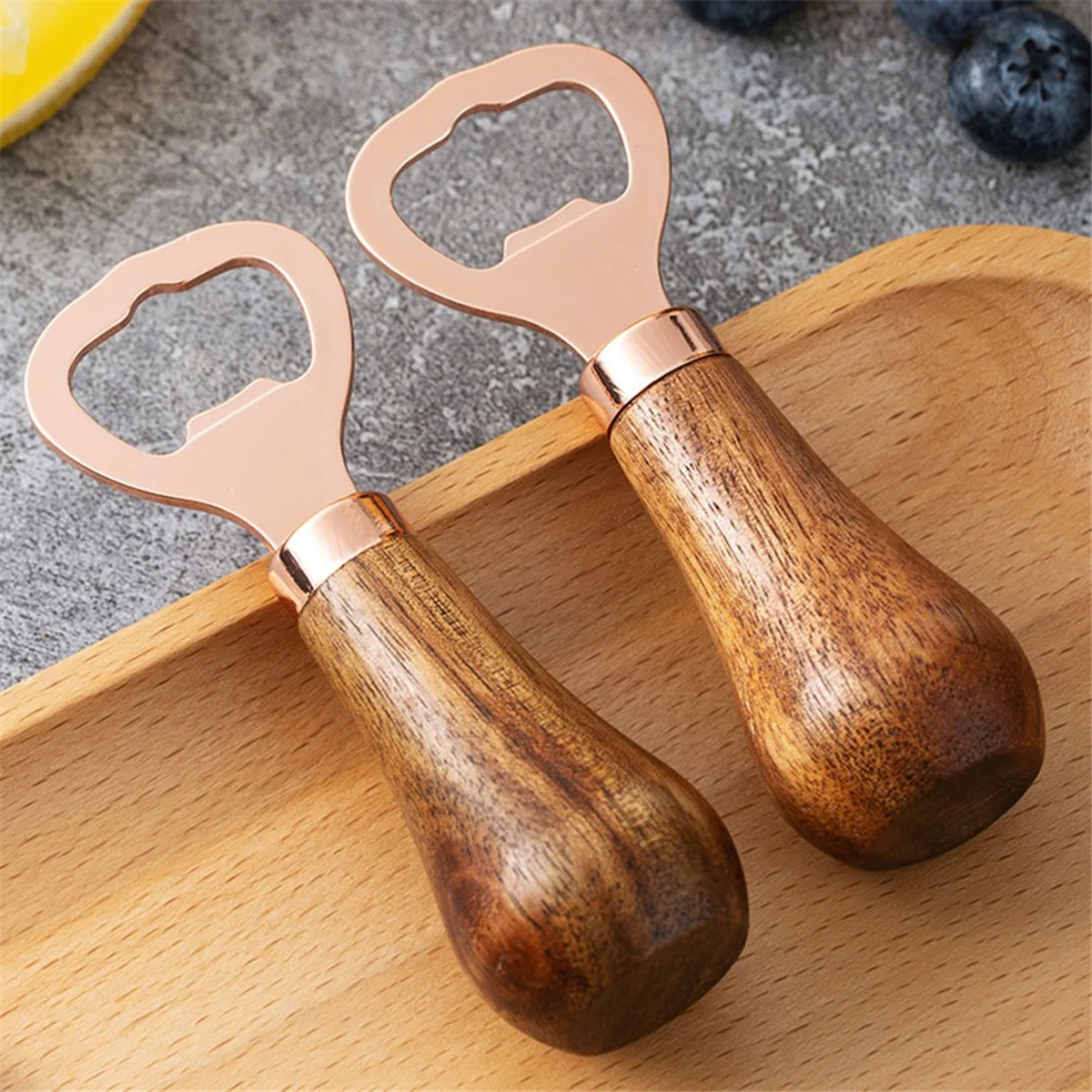 Abrebotellas de Cerveza de Acero Inoxidable Premium con Mango de Madera