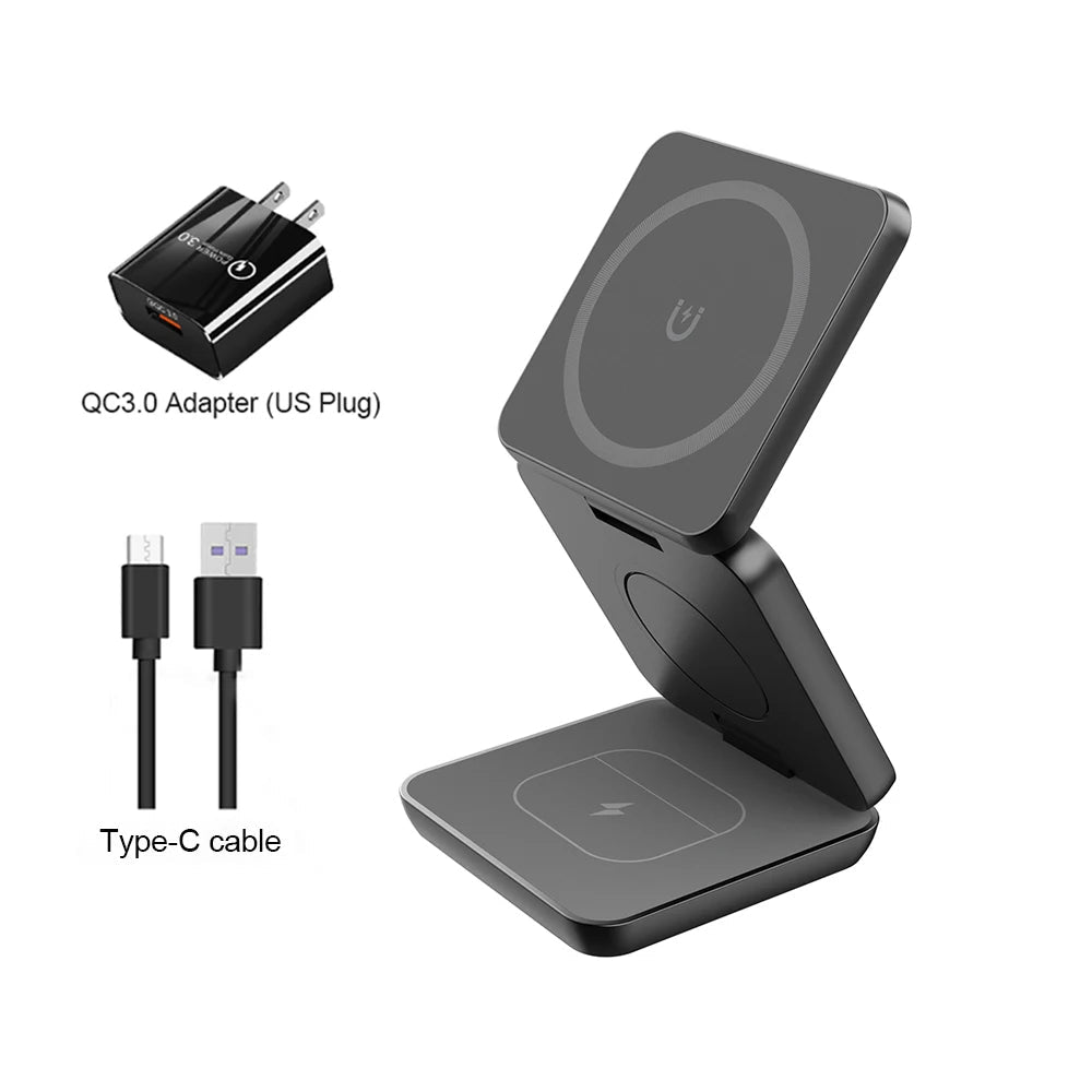 3-in-1 Foldable Magnetic Wireless Charging Station