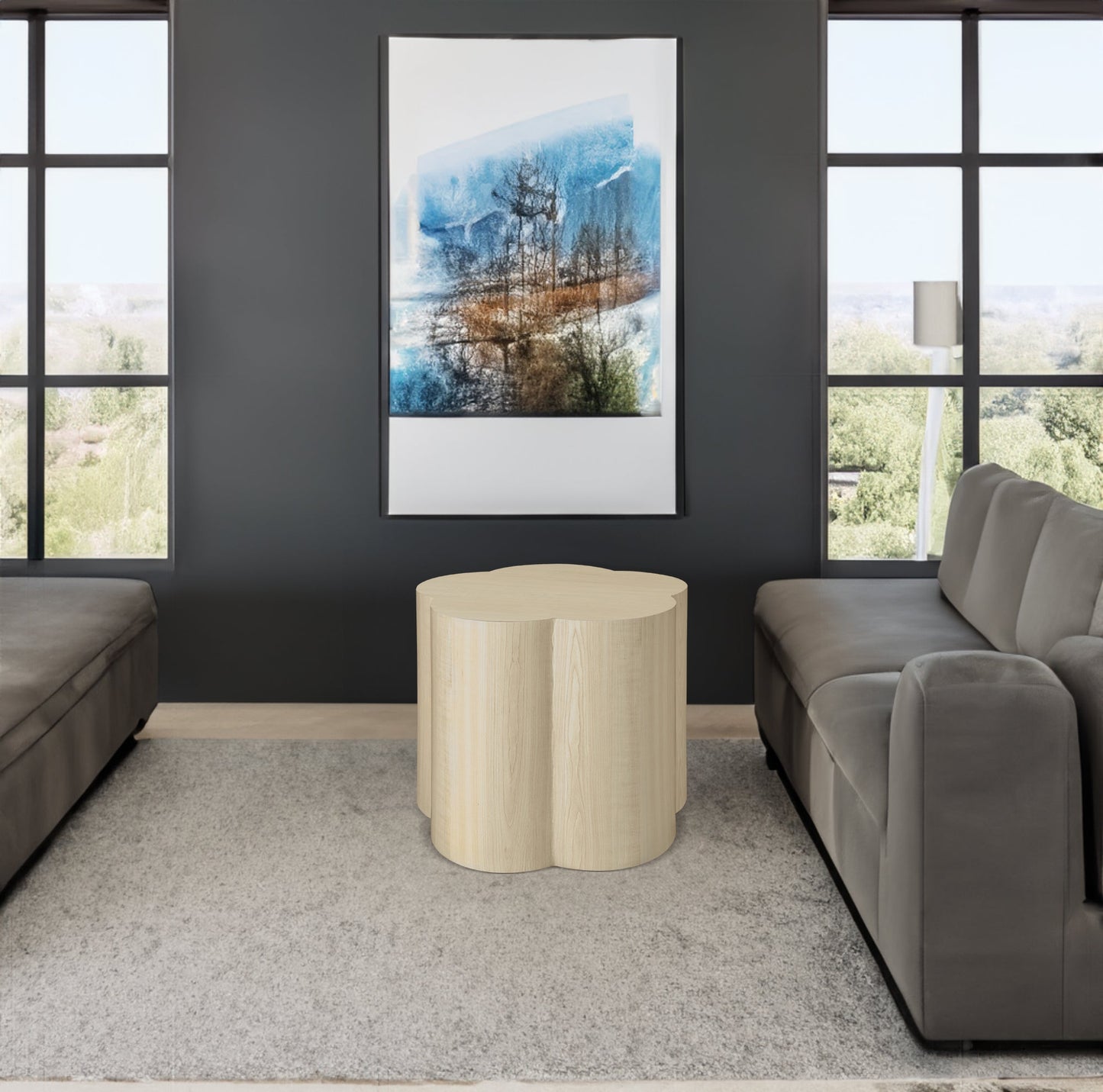 Coffee Table Set of 2, Cloud Coffee Table ,Nesting Coffee Table,End table, Sidetable for Living room ,Bedroom,Office ,Balcony - Korvel