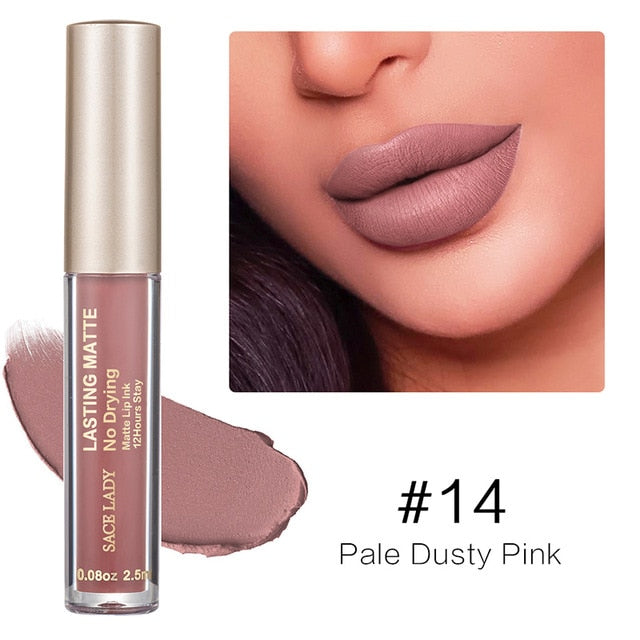 Make Up Waterproof Nude Lipstick Long Lasting Liquid Matte Lipstick Kit Lip Gloss Cosmetics Lipgloss Lip Makeup - Korvel
