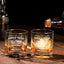 Transparent whiskey glass round straight mouth glass household wine glass beer cup bar tumbler kitchen utensil Trump print glass - Korvel