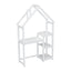 House-shaped Wooden writing Desk,Kids study Table,Bookshelf & Toy Storage,White - Korvel