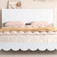 Queen Size Wood Platform Bed Frame, Retro Style Bed with Rectangular Headboard,No Need Box Spring,White - Korvel