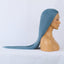 Long Straight Blue Wigs Natural Synthetic Hair Heat Resistant Wigs for Women Girls Cosplay - Korvel