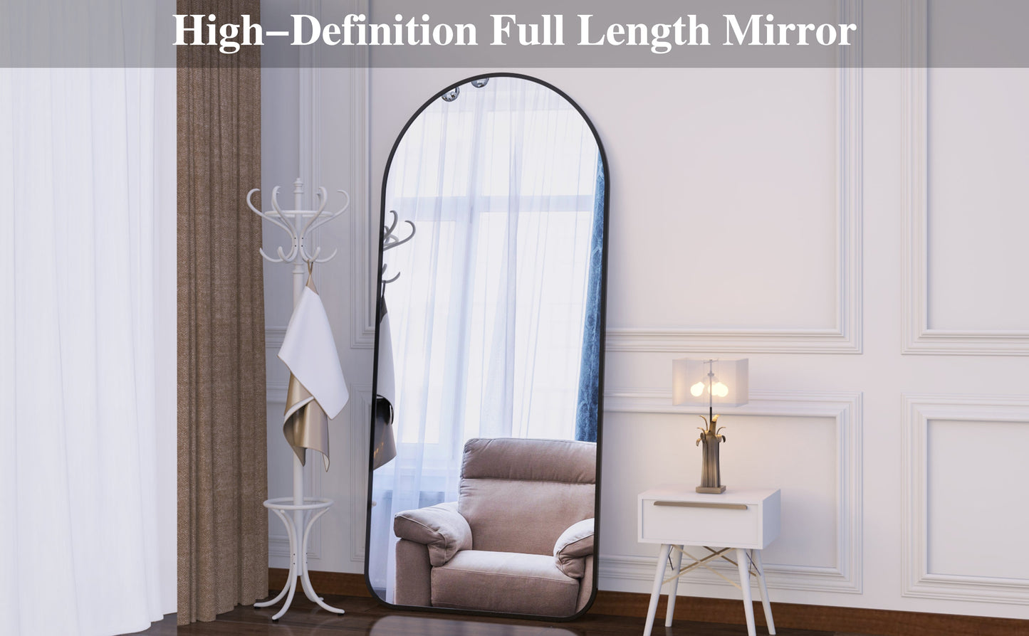 71" x 32" Oversized Full Body Mirror - Elegant Black Frame