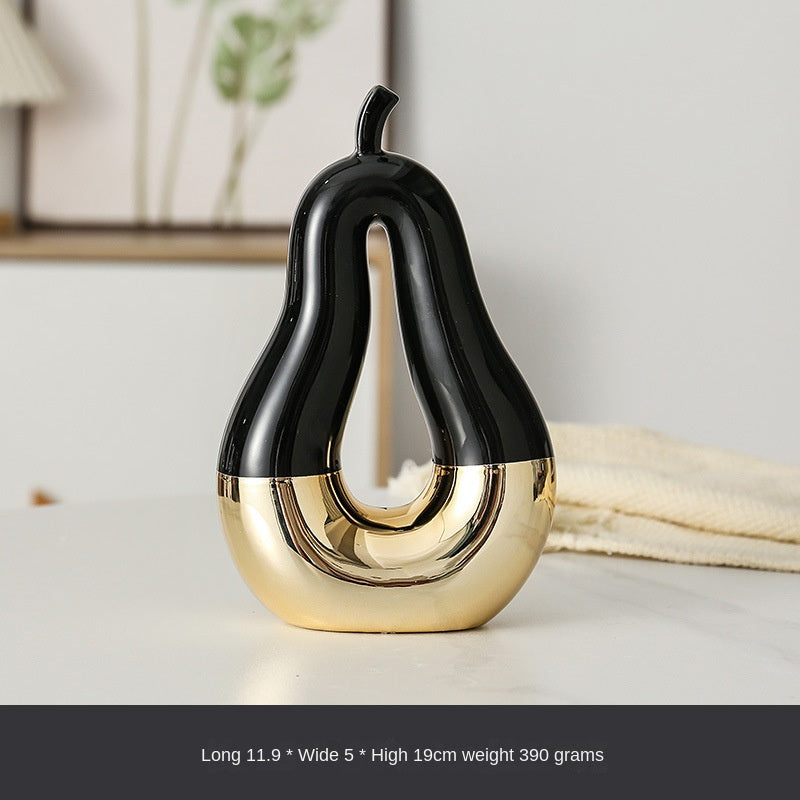 Modern Minimalist Gilded Apple Pear Creative Wine Cabinet Decorative Piece Luxury Home Living Room Entrance Ceramic Craft - Korvel