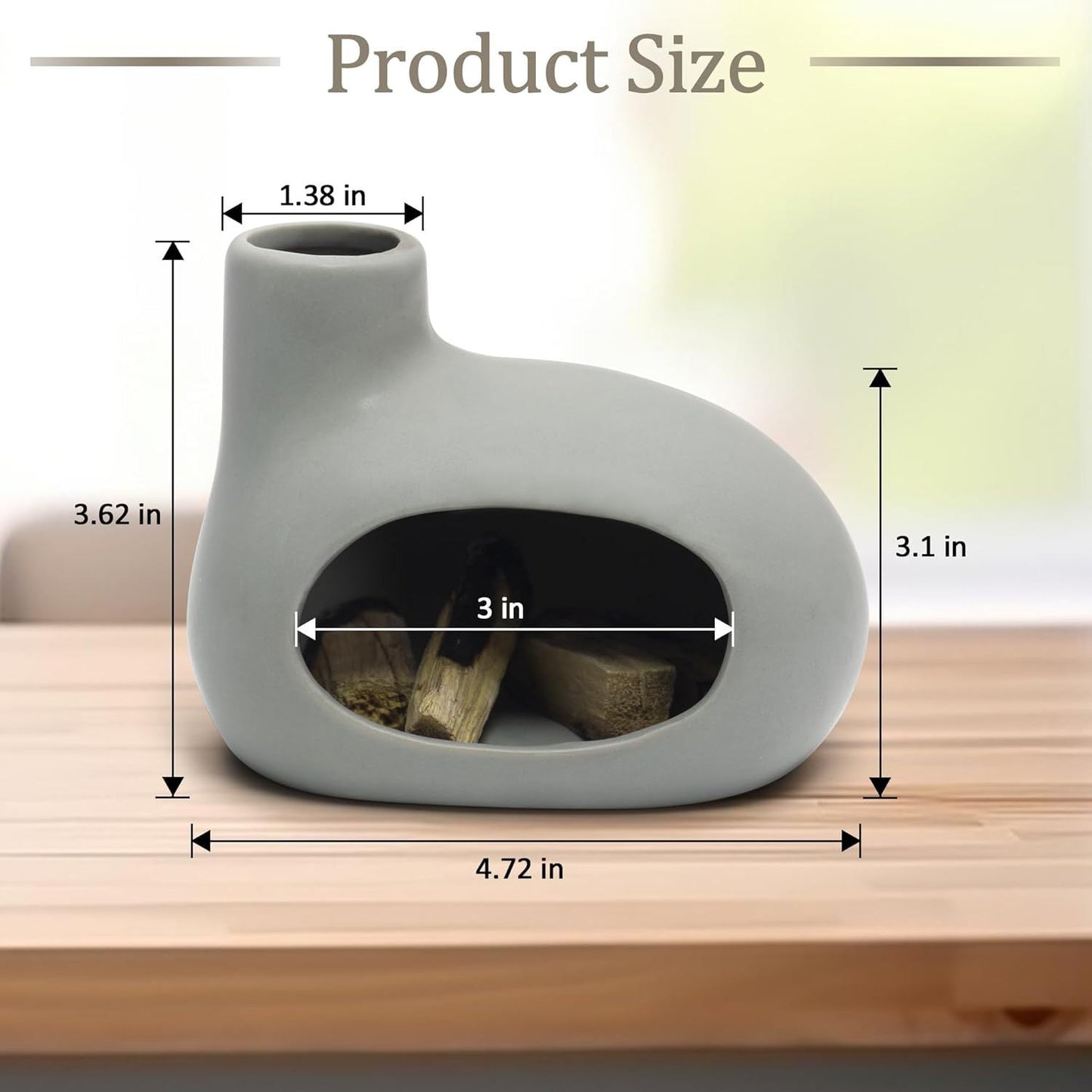Ceramic Incense Burner with Palo Santo and Sage