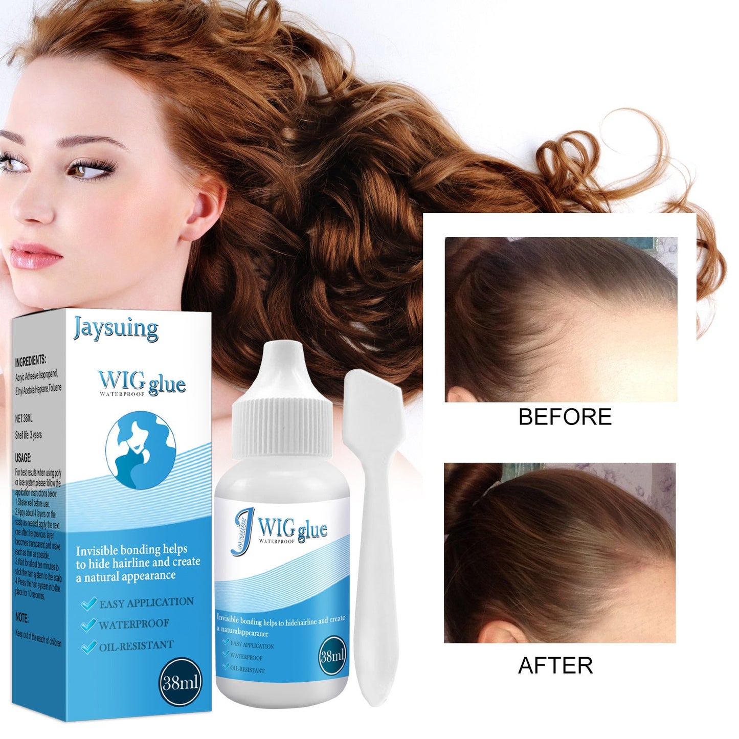 Jaysuing Invisible Lace Wig Glue - Strong & Skin-Friendly