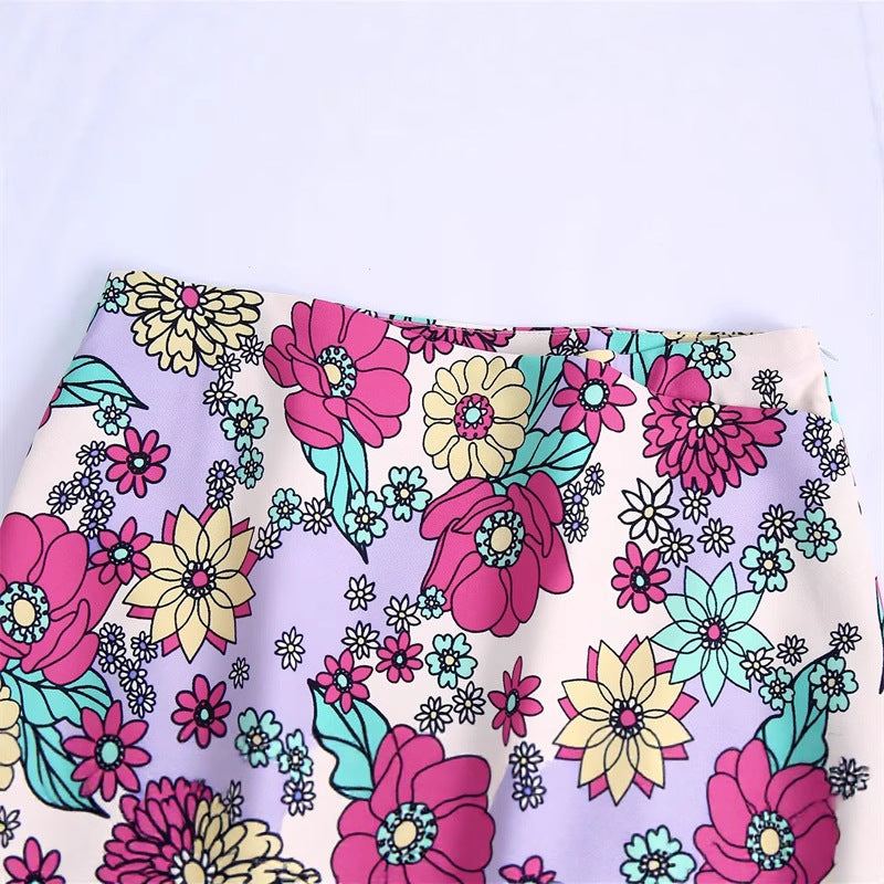 Fashionable and Sexy Women's Floral Print Skirt with Style - Korvel