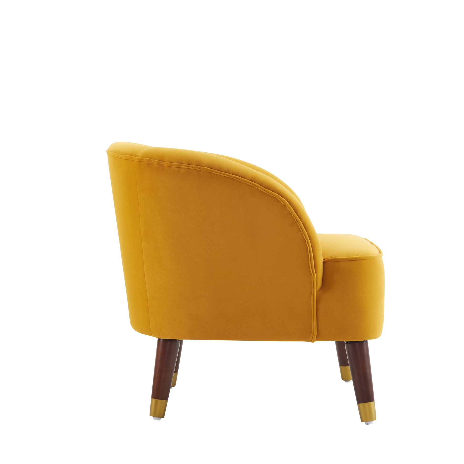 Upholstered Barrel Accent Chair With Wooden Legs - Korvel