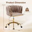 Velvet Accent Chair with Wheels and Hand Woven Backrest