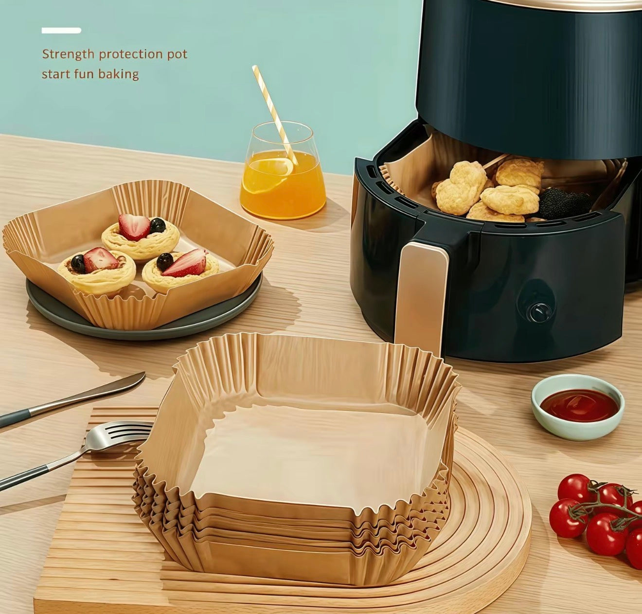 CleanBake Air Fryer Liners - 100 Count