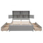 Full Size Platform Bed with Storage Headboard and Charging Station