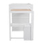Wood Twin Size Loft Bed with Wardrobes and 2-Drawer Desk with Cabinet  White - Korvel