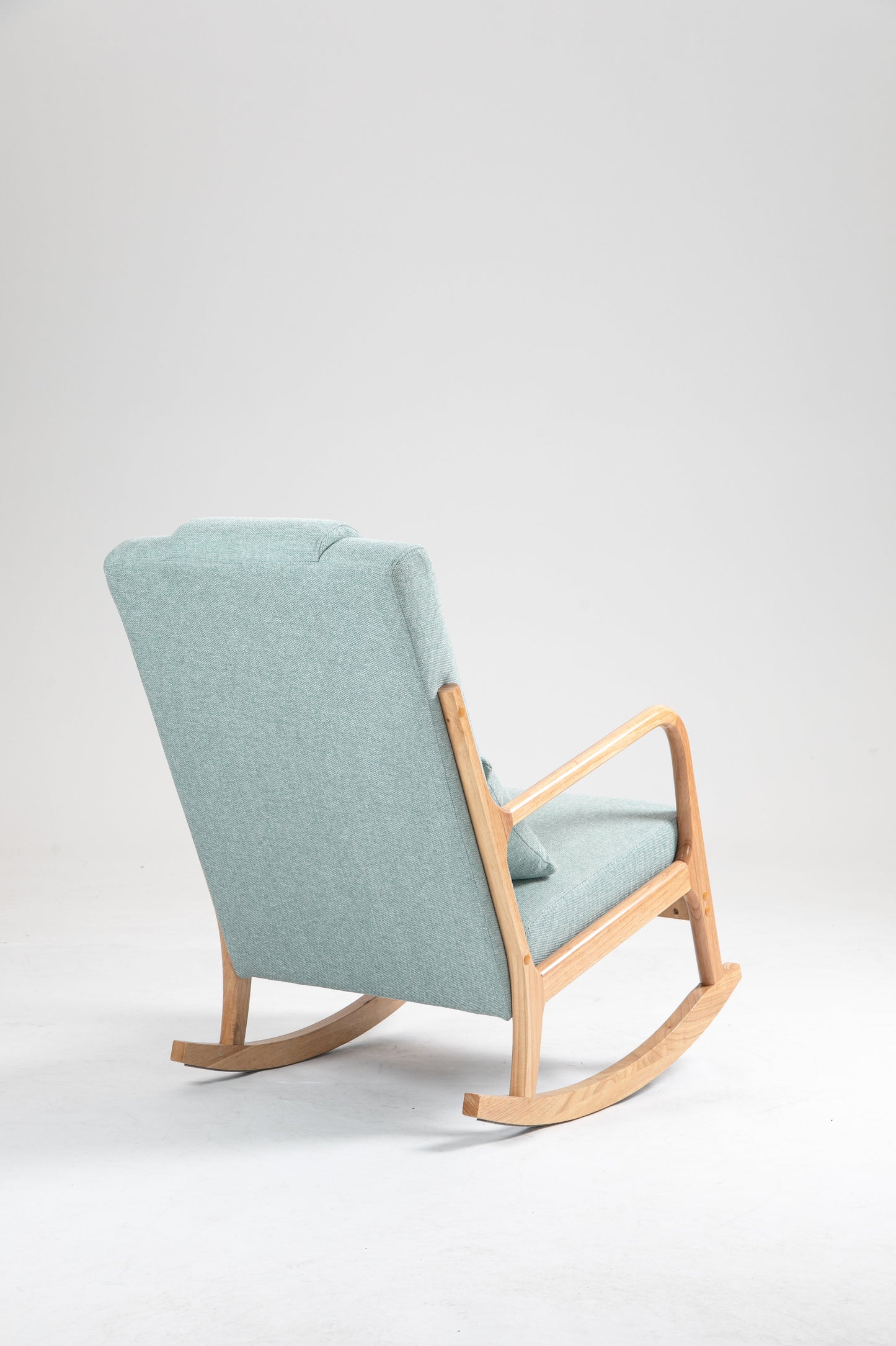 Premium Upholstered Rocking Chair with Lumbar Pillow