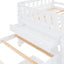 Cama loft twin en forma de L que ahorra espacio con 7 cajones - Blanca