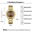 MISSFOX 2742 Elegant Woman Watch Luxury Brand Female Wristwatch Japan Movt 30M Waterproof Gold Expensive Analog Geneva Quartz Watch - Korvel